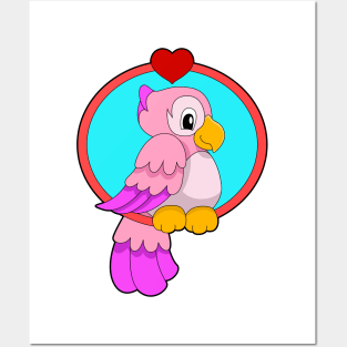 Parrot with Heart Posters and Art